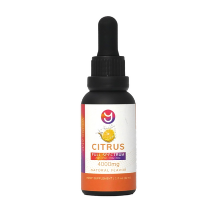 YAGA Farms 4,000mg Full Spectrum CBD Tincture: Citrus flavor. A premium, potent tincture presented in this image, promising the full spectrum of CBD benefits.