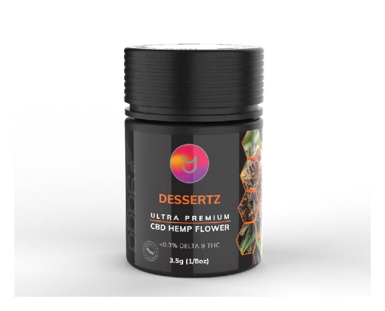 YAGA Farms Dessertz 3.5G - Indica: Experience indulgent sweetness in this image capturing the essence of decadent candy.