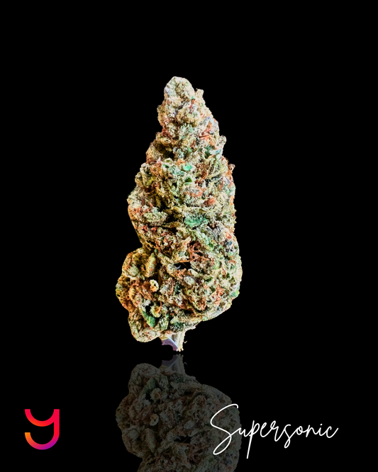 YAGA Supersonic THCa Flower is a sativa-dominant strain with vibrant citrus, tropical flavors, and uplifting effects. Perfect for focus, creativity, and balance!